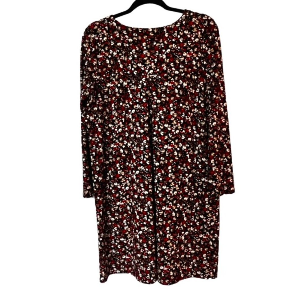 J. Jill Wherever Floral Midi Dress Black Red A-Line dress Petite Medium